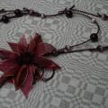Verina with silk flowers - Necklace - beadwork