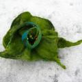 Green flower - Flowers - felting