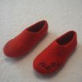 Orange mosaic - Shoes & slippers - felting