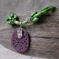 Green meadow - necklaces made of wood - Necklace - beadwork