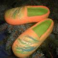 Orange - Shoes & slippers - felting