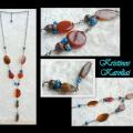 Brown agate - Necklace - beadwork