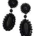 With black dress - Earrings - beadwork